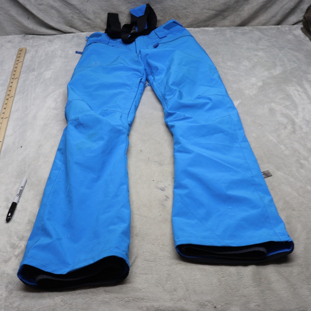 Salomon Bib Snow Pants Mens Small Blue Winter Ski Performance Outdoor 30x34